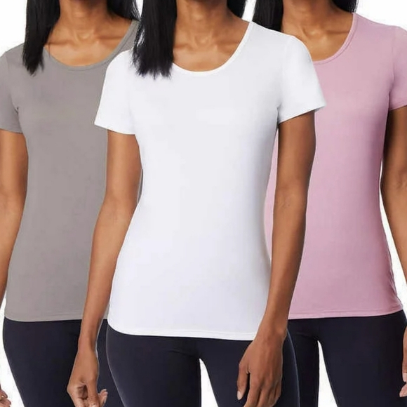 32 Degrees Cool Women's Short Sleeve Scoop Neck T-Shirt 3-Pack -L-  3 color Pack - Picture 2 of 3